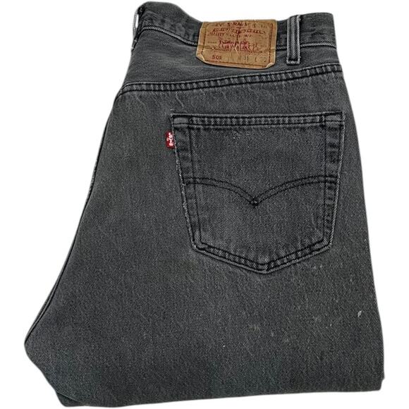 Levi’s 501 Faded Black USA Distressed Jeans - Picture 1 of 11